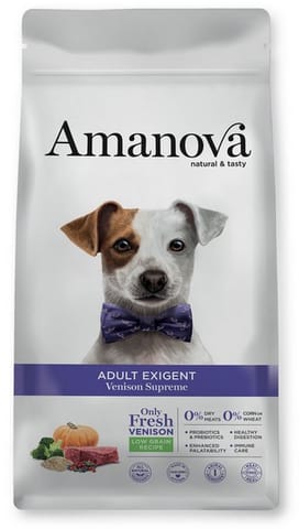 ⁨Amanova Dog Adult Exigent Venison - dziczyzna 10kg⁩ w sklepie Wasserman.eu