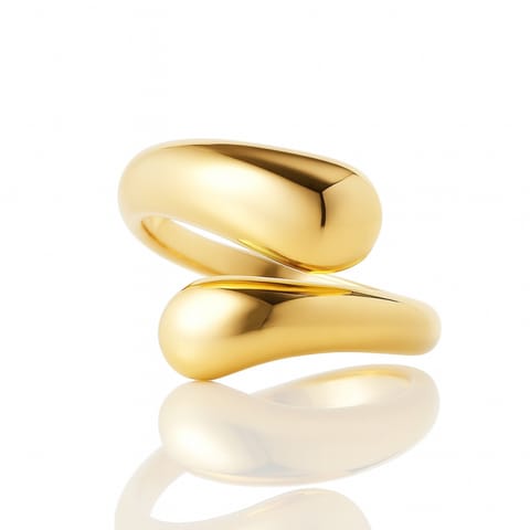 ⁨Pierścionek stal chirurgiczna platerowana złotem regulowany PST969⁩ w sklepie Wasserman.eu