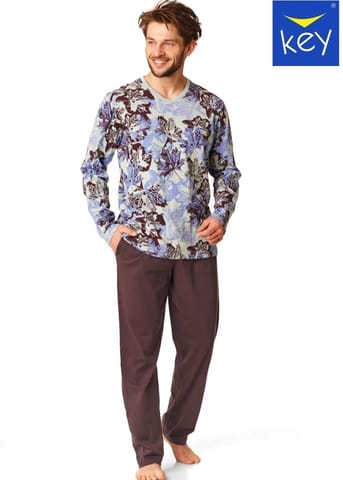 ⁨PIŻAMA KEY MNS-511 B22 (kolor brąz, rozmiar M)⁩ w sklepie Wasserman.eu