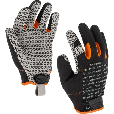 ⁨GLOVES MECHANIC BLACK-ORANGE L281808P, CARD, "8", CE, LAHTI⁩ at Wasserman.eu