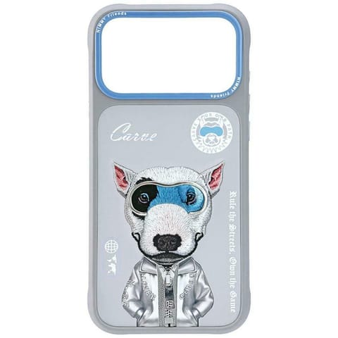 ⁨Etui Nimmy Cool&Cute 2.0 Dog do iPhone   17 Pro Max szary⁩ w sklepie Wasserman.eu