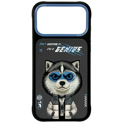 ⁨Etui Nimmy Cool&Cute 2.0 Wolf do iPhone  17 Pro Max czarny⁩ w sklepie Wasserman.eu