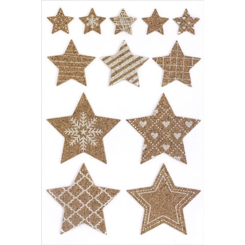 ⁨Ozdoby korkowe samoprzylepne GWIAZDY (12szt.) 254006 Galeria Papieru⁩ w sklepie Wasserman.eu