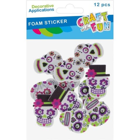 ⁨Naklejki piankowe Meksykańskie czaszki 12szt. 572692 CRAFT WITH FUN⁩ w sklepie Wasserman.eu