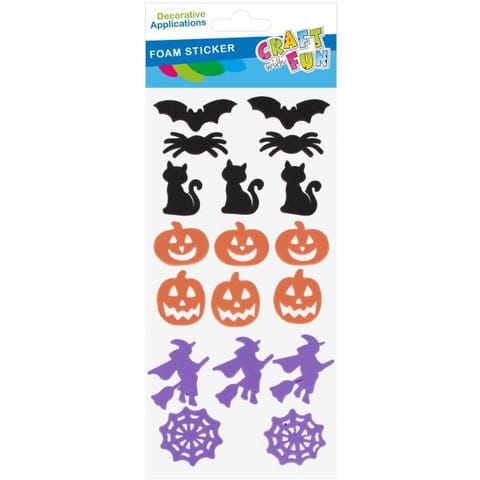 ⁨Naklejki piankowe Halloween mix 18szt. 572679 CRAFT WITH FUN⁩ w sklepie Wasserman.eu