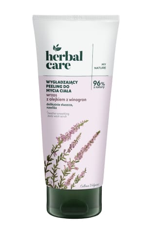 ⁨FARMONA Herbal Care Wygładzający peeling do mycia ciała Wrzos z olejkiem z winogron 200 ml⁩ w sklepie Wasserman.eu