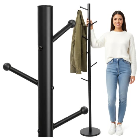 ⁨Wieszak stojący Niko czarny⁩ w sklepie Wasserman.eu