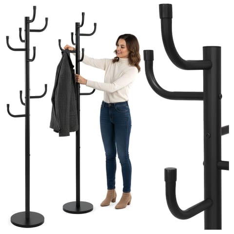Wieszak stojący Wiktor 175cm czarny w sklepie Wasserman.eu