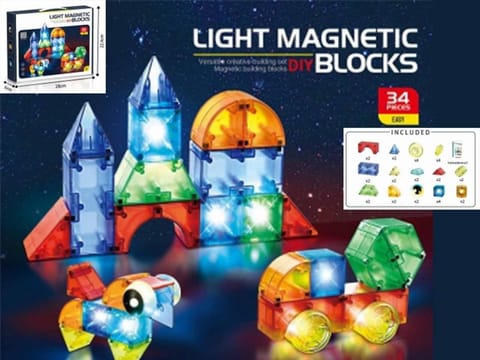 ⁨Klocki magnetyczne świecące 32el⁩ w sklepie Wasserman.eu