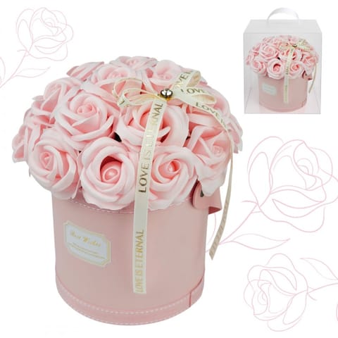 ⁨Flower box, bukiet zapachowych kwiatów mydlanych w pudełku 21szt. 19x16cm BUK08R⁩ w sklepie Wasserman.eu