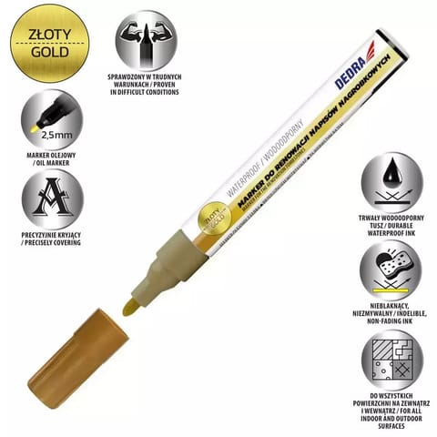 ⁨MARKER DO RENOWACJI NAPISÓW NAGROBKOWYCH KOLOR ZŁOTY⁩ w sklepie Wasserman.eu