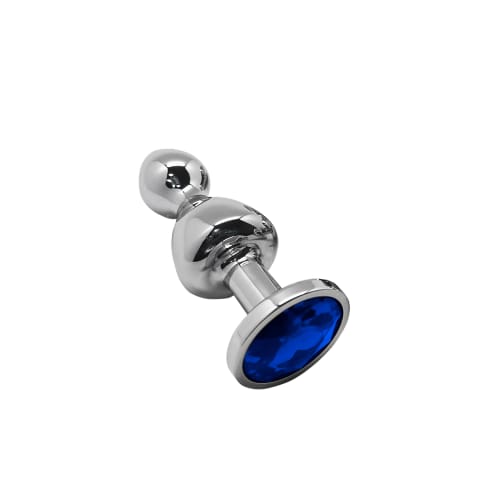 ⁨Korek analny Lollypop Double Ball Metal Plug M Blue Wooomy⁩ w sklepie Wasserman.eu