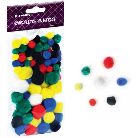 ⁨Pompony kolorowe miks 78 szt. Fandy 170-2543⁩ w sklepie Wasserman.eu