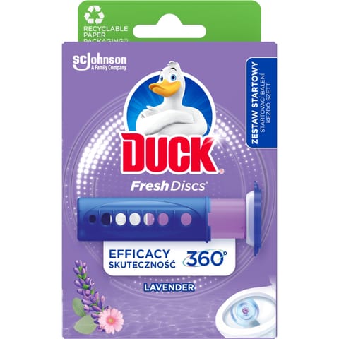 ⁨Żelowy krążek do WC z dozownikiem 36ml DUCK Lavenda⁩ w sklepie Wasserman.eu