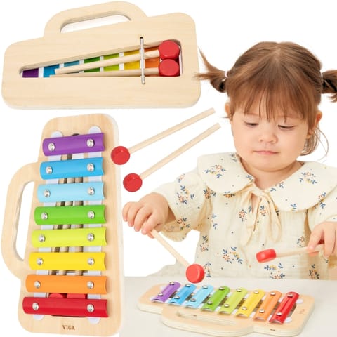 ⁨VIGA Cymbalki Drewniany Ksylofon – Odkryj Muzyczny Talent Swojego Malucha!⁩ w sklepie Wasserman.eu