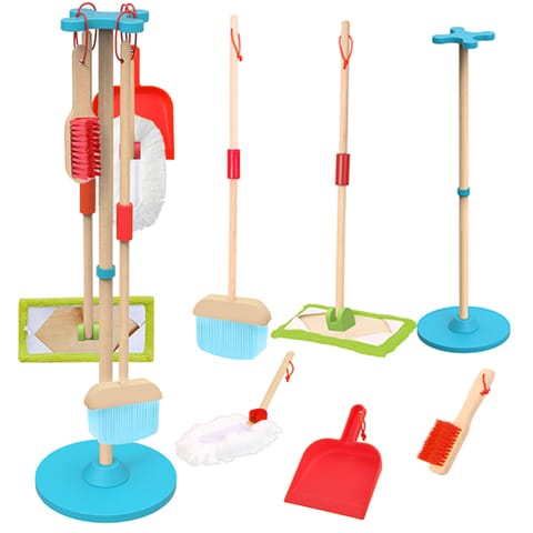 ⁨TOOKY TOY Drewniany Zestaw do Sprzątania dla Dzieci 6 el.⁩ w sklepie Wasserman.eu