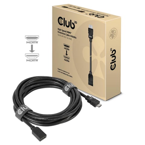 ⁨Club 3D CAC-1325 HIGH SPEED HDMI™ 4K60HZ EXTENSION CABLE 5M/16.4FT MALE/FEMALE 26 AWG⁩ at Wasserman.eu