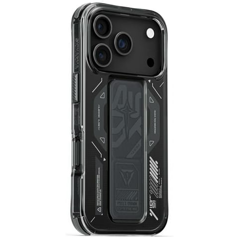 ⁨Etui Skinarma Helio do iPhone 17 Pro     Magnetic Charging + Grip Stand grafitowy⁩ w sklepie Wasserman.eu