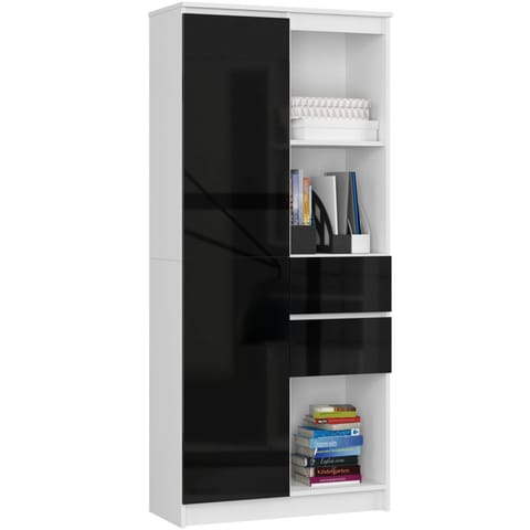 OFFICE SHELVING R 80 cm CLP R15 WHITE / GLOSS BLACK at Wasserman.eu