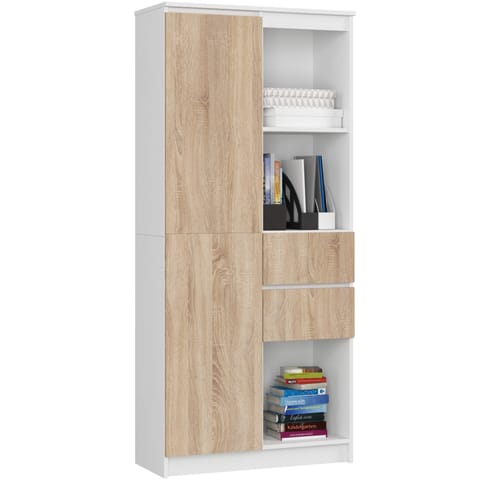 ⁨OFFICE RACK R 80 cm CLP R15 WHITE / SONOMA⁩ at Wasserman.eu