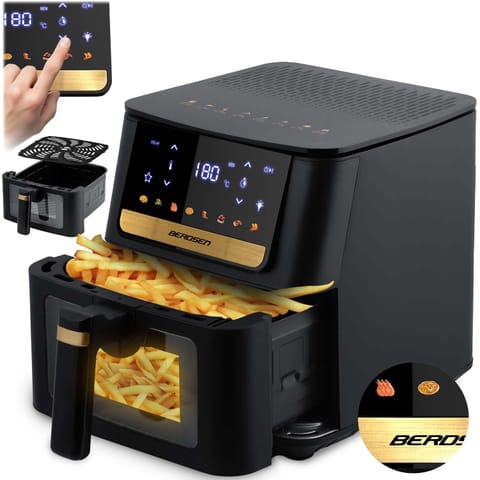 ⁨Frytkownica beztłuszczowa Air fryer Berdsen BD-655 czarna⁩ w sklepie Wasserman.eu