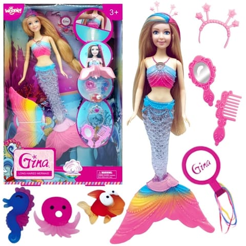 ⁨WOOPIE Lalka Syrenka Gina Magiczna Tęczowa z Akcesoriami⁩ w sklepie Wasserman.eu