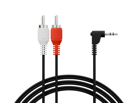 ⁨4342#                Przyłącze wtyk 3,5st kątowy-2xwtyk rca  1,5m⁩ w sklepie Wasserman.eu