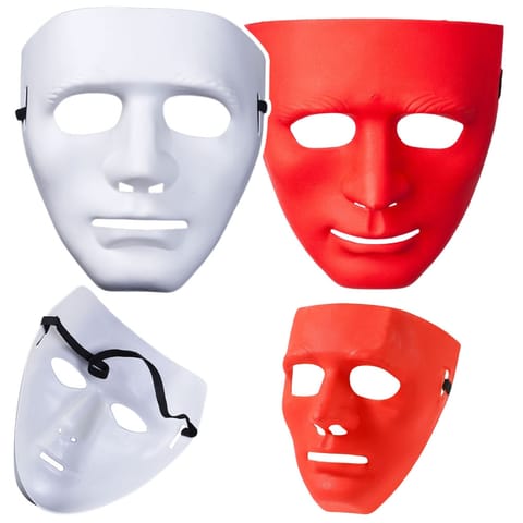 ⁨Maska Anonim Karnawałowa Halloweenowa Na Gumce Biała Czerwona⁩ w sklepie Wasserman.eu
