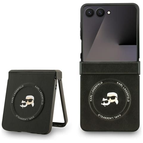 ⁨Etui Karl Lagerfeld Karl&Choupette Pins  MagSafe do Samsung Galaxy Z Flip7 czarny⁩ w sklepie Wasserman.eu