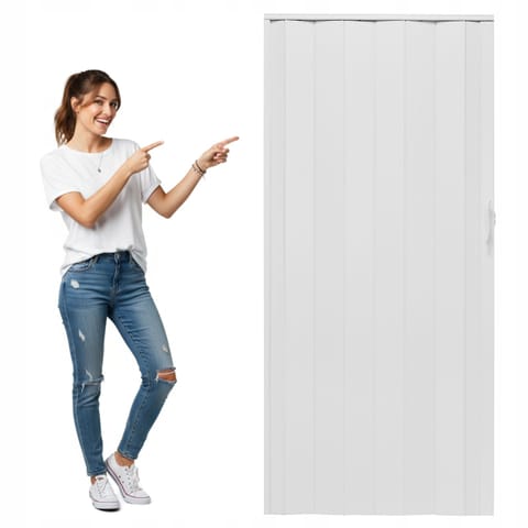 ⁨Drzwi harmonijkowe 001P BIAŁY MAT - 100 cm⁩ w sklepie Wasserman.eu