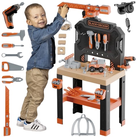 ⁨SMOBY Warsztat z Dźwigiem Black+Decker Bricolo Builder⁩ w sklepie Wasserman.eu