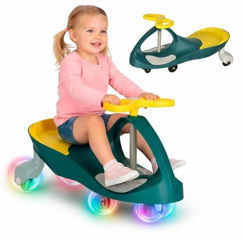 ⁨Jeździk grawitacyjny świecące koła LED butelkowy żółty⁩ w sklepie Wasserman.eu