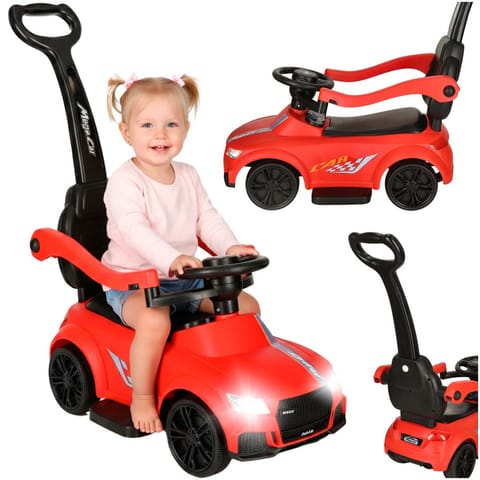 ⁨Jeździk pchacz samochód 3w1 z dźwiękiem światłami czerwony⁩ w sklepie Wasserman.eu