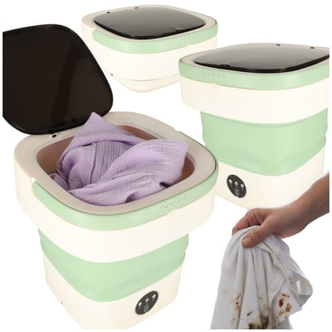 ⁨Pralka automatyczna turystyczna mini składana przenośna 12L zielona⁩ w sklepie Wasserman.eu