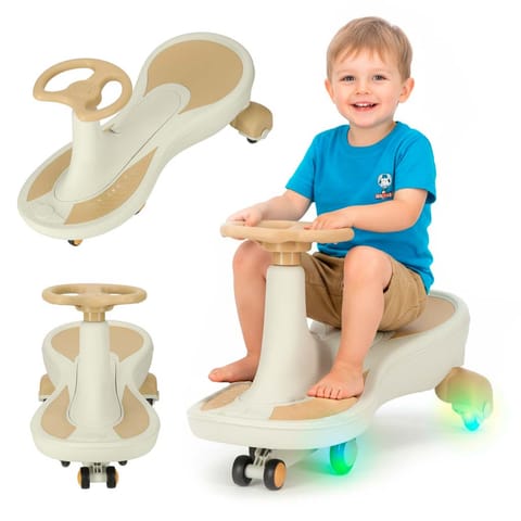 ⁨Jeździk grawitacyjny LED Swing Fix S4 świecące koła z muzyką grający 76cm złoto-biały max 100kg⁩ w sklepie Wasserman.eu