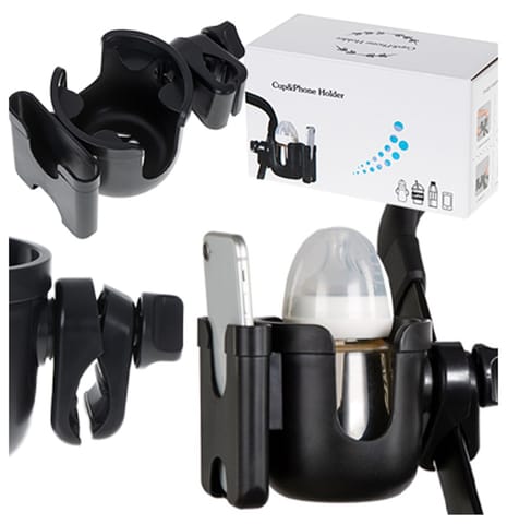 Bottle holder mug phone for bike stroller at Wasserman.eu