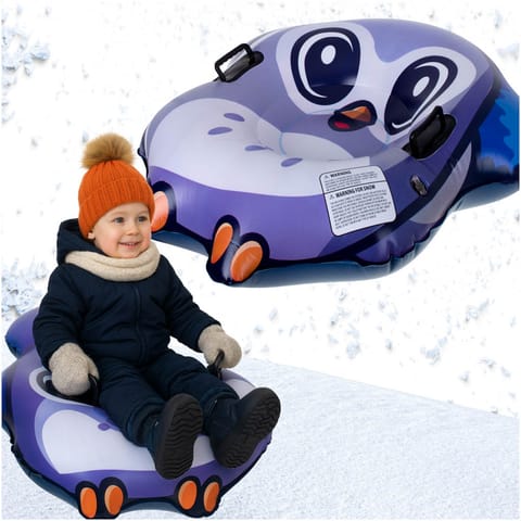 Slider, sledge, blown on snow, tire, penguin at Wasserman.eu