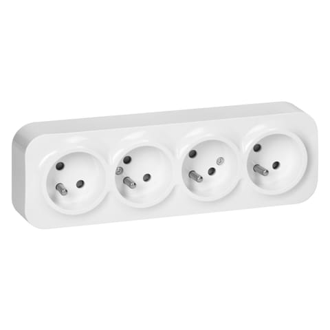 ⁨GNIAZDO POCZWÓRNE TODO 2P+Z SCHUKO IP20, BIAŁY⁩ w sklepie Wasserman.eu