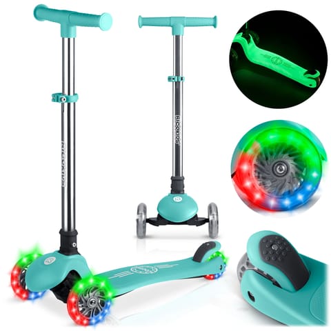 ⁨Hulajnoga trójkołowa dla dzieci balansowa świecąca w ciemności Ricokids Glow - turkusowa⁩ w sklepie Wasserman.eu