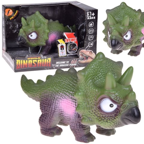 ⁨Interaktywny gumowy dinozaur triceratops figurka z dźwiękiem RYCZY ZA5726⁩ w sklepie Wasserman.eu