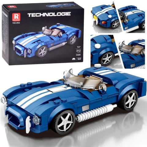 ⁨Klocki techniczne Sportowe auto NIEBIESKI klasyczny roadster 312-ele ZA5792⁩ w sklepie Wasserman.eu