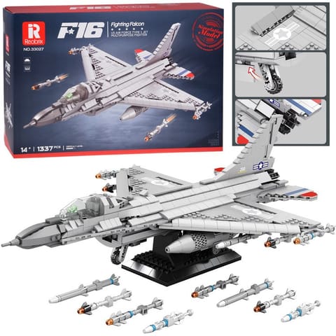 ⁨Reobrix Klocki konstrukcyjne samolot myśliwiec F16 1337ele ZA5801⁩ w sklepie Wasserman.eu