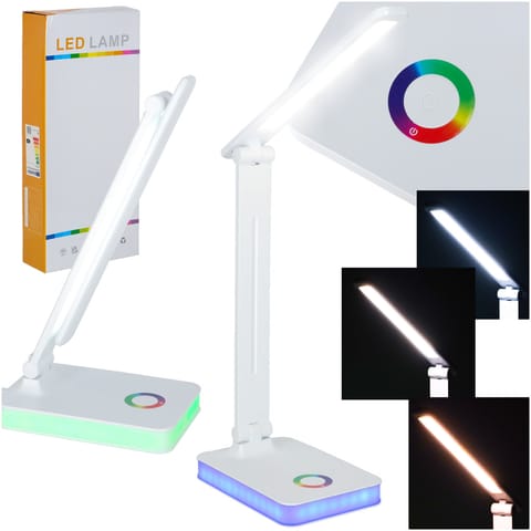 ⁨Lampka na biurko biurkowa LED USB dotykowa podświetlana RGB regulacja światła⁩ w sklepie Wasserman.eu