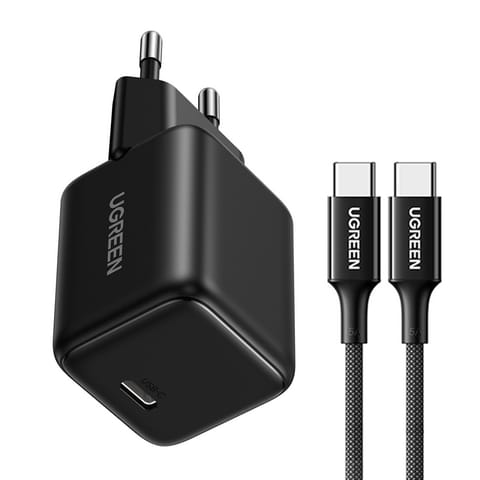 ⁨Ładowarka sieciowa X513 GaN USB-C 30W z kablem USB-C 1m - czarna⁩ w sklepie Wasserman.eu