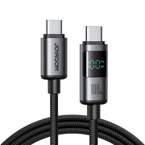 ⁨Kabel przewód z wyświetlaczem USB-C 100W 1.2m - czarny⁩ w sklepie Wasserman.eu