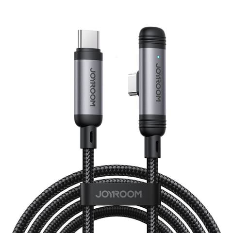 Kabel przewód kątowy USB-C 60W 1.2m - czarny w sklepie Wasserman.eu
