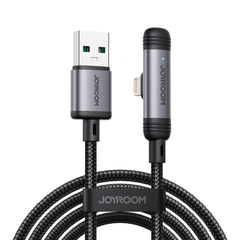 Kabel przewód kątowy USB-A iPhone Lightning 3A 1.2m - czarny w sklepie Wasserman.eu