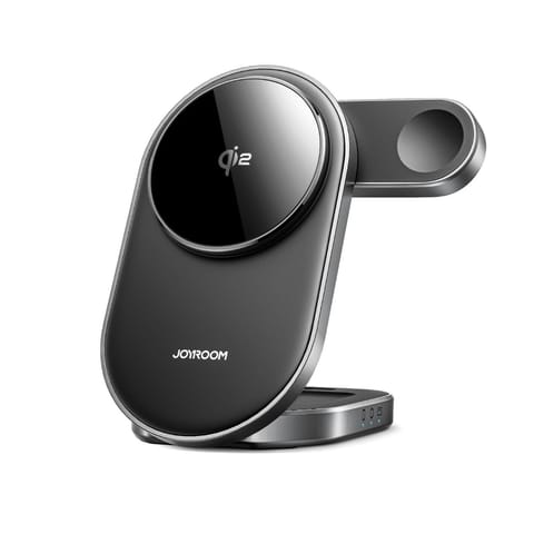 Ładowarka indukcyjna bezprzewodowa 3w1 do telefonu zegarka słuchawek Qi 15 W - czarna w sklepie Wasserman.eu