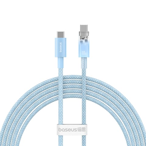 Kabel przewód Explorer z czujnikiem temperatury USB-C 100W 2m - niebieski w sklepie Wasserman.eu