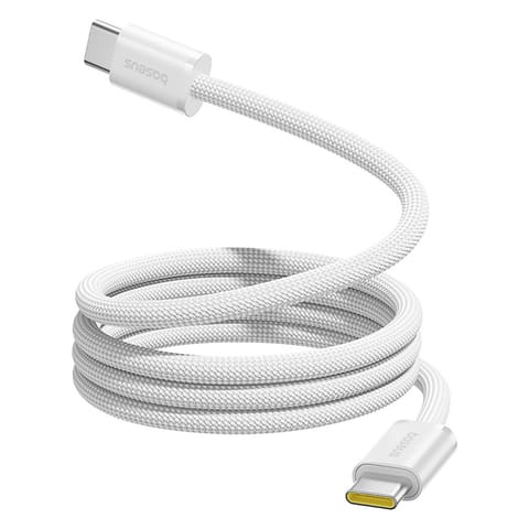 ⁨Kabel magnetyczny z oplotem USB-C 100W 1m - biały⁩ w sklepie Wasserman.eu